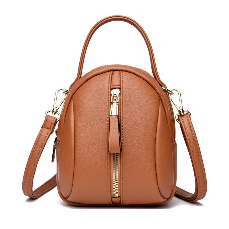 Double Zipper Fashion Mini Women Crossbody Bag Luxury Ladies Phone Bag And Purses Solid Color PU Leather Designer Small Handbags