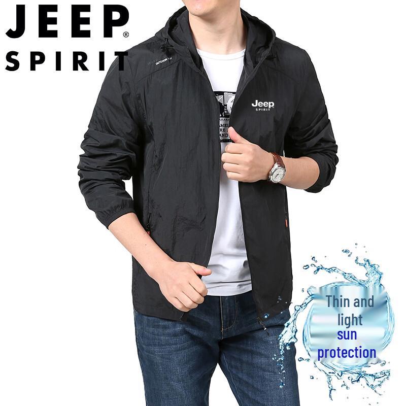 JEEP SPIRIT Men's Quick-Dry UV Protection Hooded Jacket