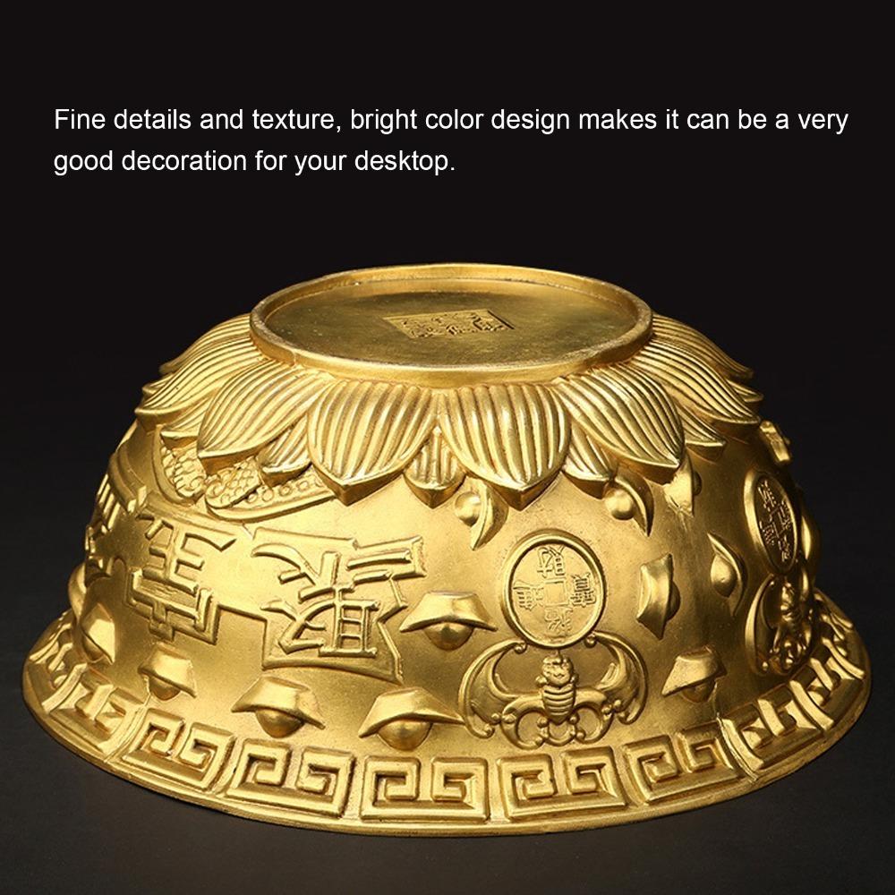 Brass Brass Treasure Bowl Mini Feng Shui Treasure Basin Wealth Prosperity Bowl Home Office Decor