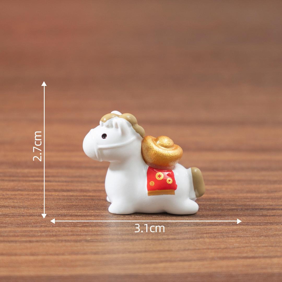 

1/4Pcs 2026 Horse Year Miniature Ornaments Zodiac Lucky Pony Cartoon Figurine DIY Car Office Desktop Home Decoration