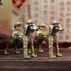 Mini Brass Puppy Statue Cute Dog Metal Sculpture Wolfdog Poodle Hound Pet Figurine Home Decoration Desktop Cabinet Ornaments