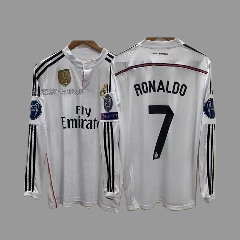 Vintage Futbol Forması Uzun Kollu Klasik Milli Takım Gömleği Beckham Zidane C Ronaldo Retro Futbol Üstü