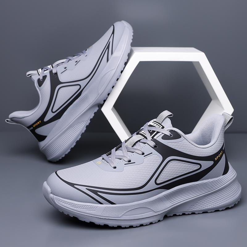 Outdoor Sports Hiking Shoes Men's Spring Black Casual Running Shoes Soft Sole Summer Breathable Travel Shoes