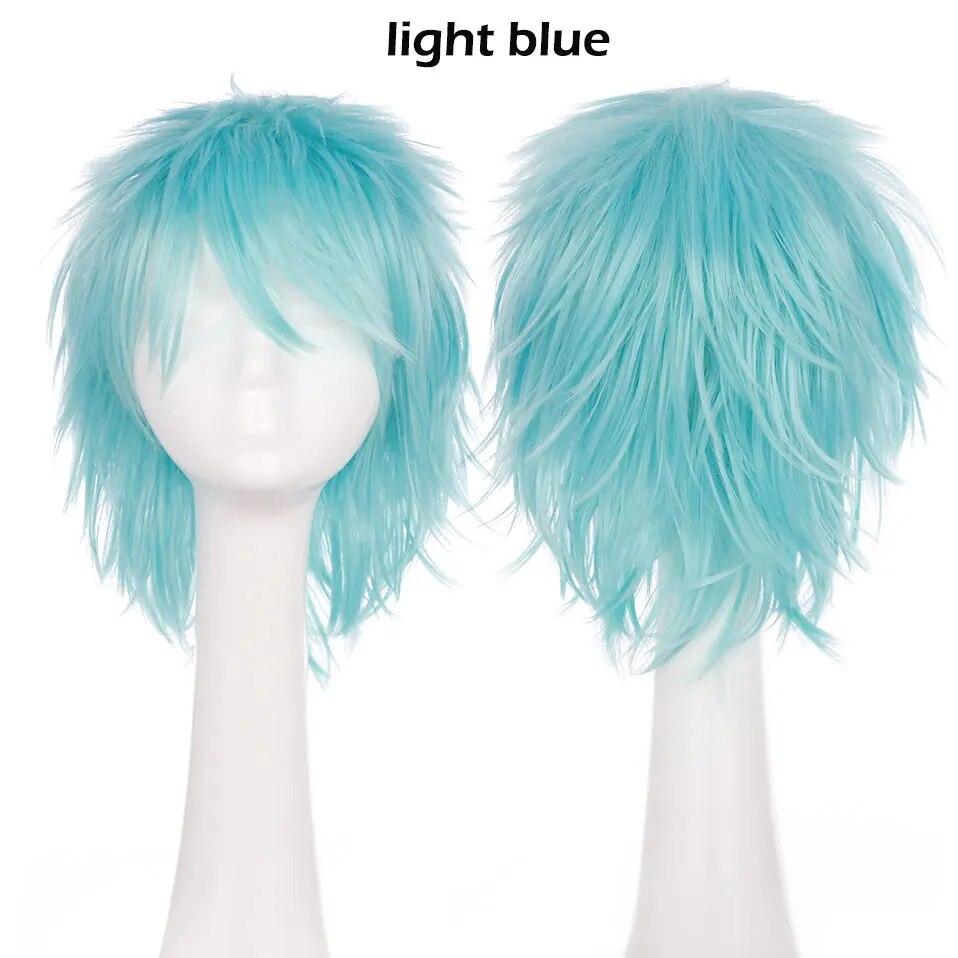 

Синтетический короткий парик S-noilite, синий, коричневый, черный, для женщин и мужчин, карнавальный костюм, вечерние парики для волос, волосы 12inches