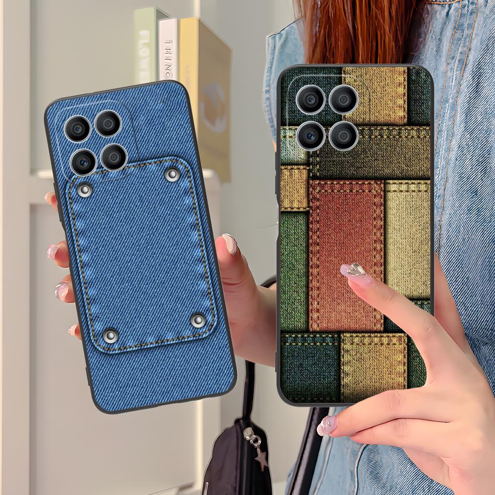 Jeans Texture Mobile Phone Case for Honor 90 80 70 60 50 30 20 10 9 8 7 Pro S SE Lite 5G Colorful Printing Cover Pretty Luxury