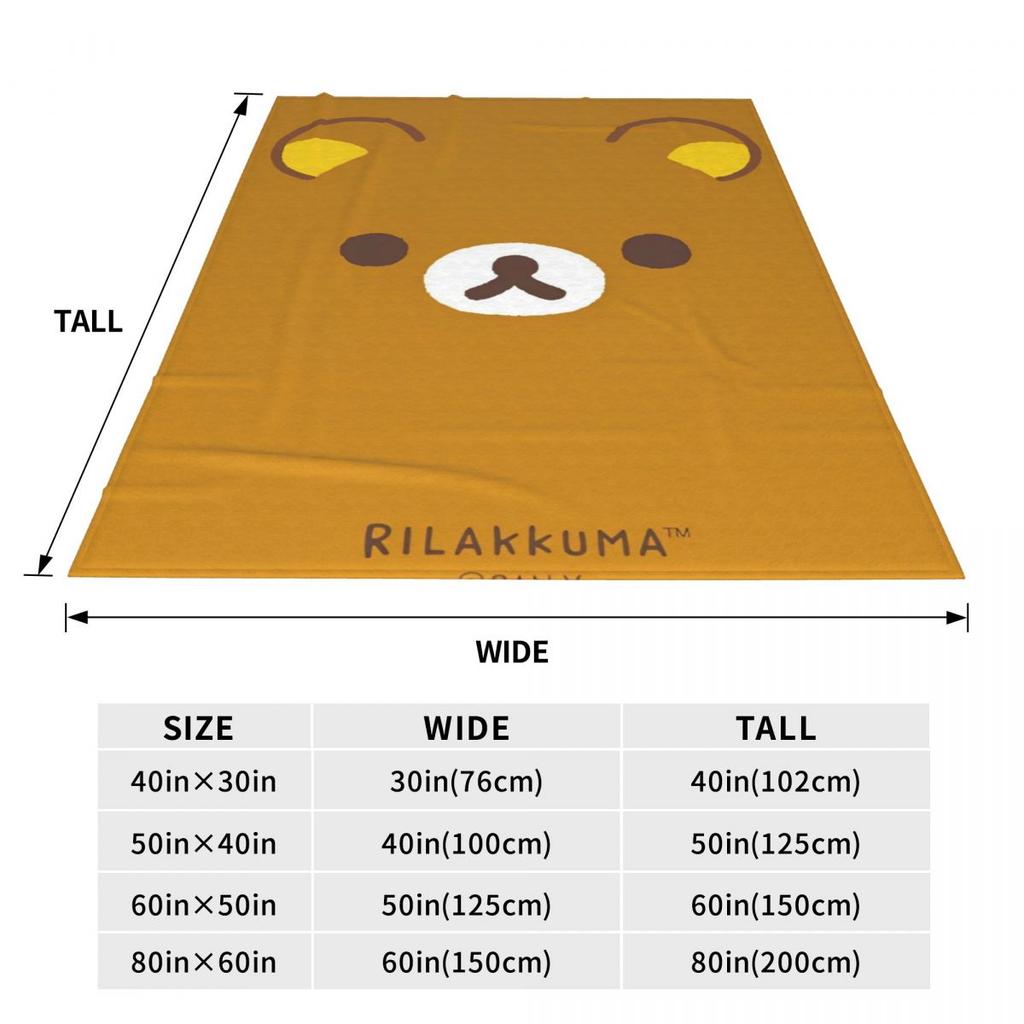 Rilakkuma Cartoon Soft Warm Blanket Decorative Plush Throw Blanket Novelty Living Room Flannel Bedspread Sofa Bed Cover