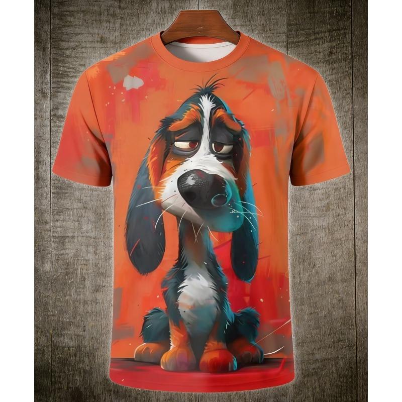 Men's T-Shirt Summer Casual Tops 3d Funny Animal Print T-Short Sleeve Beach Vacation O Neck T-shirt For Men Man Clothing