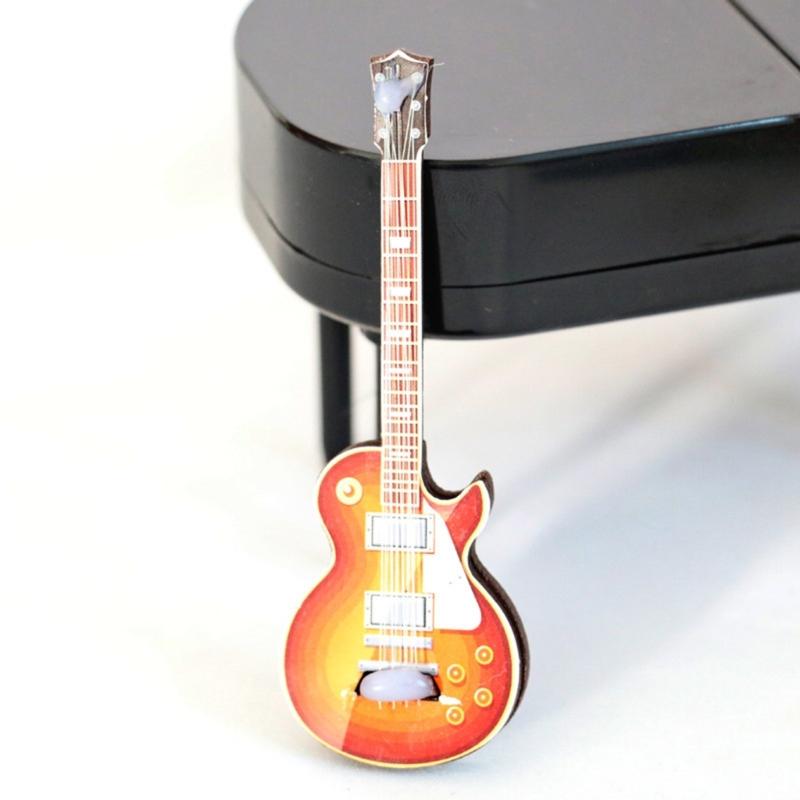 1:12 Dollhouse Miniature Instrument Guitar Model Decorative Ornament Crafts Household for Children Girls Boys Wedding