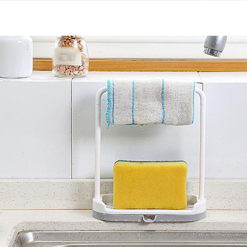 Küchenspüle Schwammhalter Mehrzweck Küchenlappenständer Schwammhalter mit Spültuch-Trockenständer für Küchenarbeitsplatte