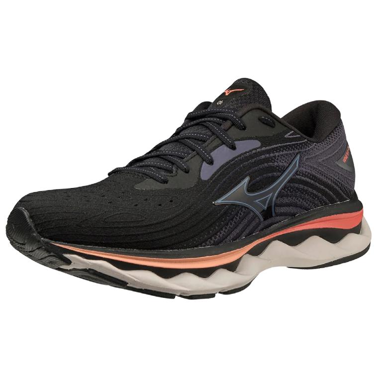 Mizuno Wave Sky 6 Lace-Up Non-Slip Durable Low-Top Casual Running Shoes Women sneaker Black Gray J1GD220222