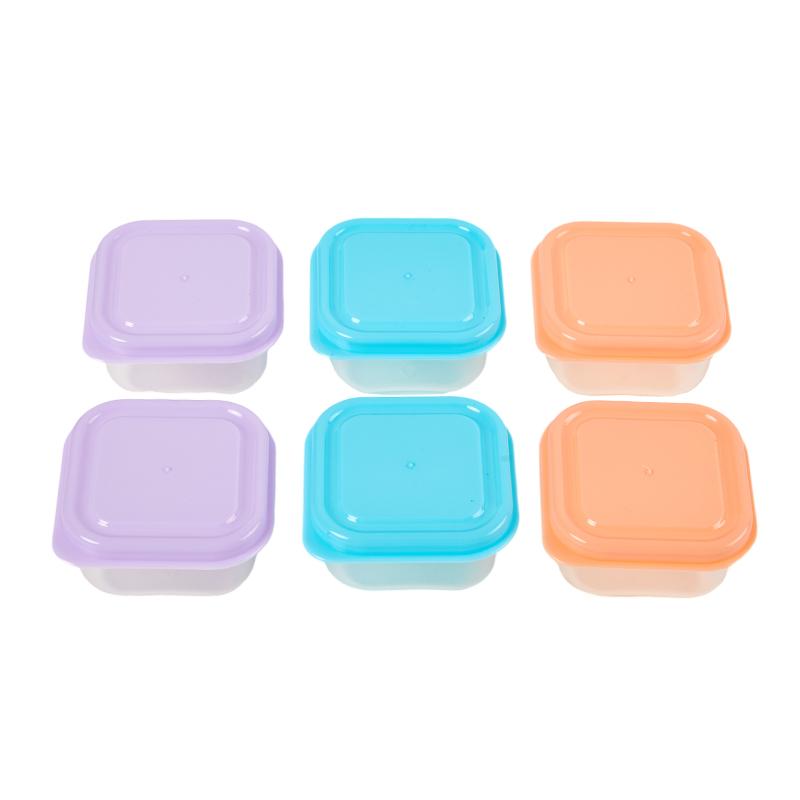6Pcs Food Storage Container Small Plastic Moisture-proof Containers Mini Kitchen Storage Box with Leakproof Lid
