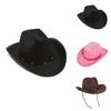 Pink Denim Cowboy Hat With Metal Rivets For Festival And Themed Events