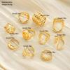 10Pcs/Sets Hiphop Irregular Hollow Arc-Shaped Rings for Women Men Punk Gothic Smooth Opening Rings Set Party Jewelry Accessories