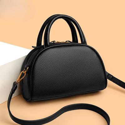 Ægte Læder Dame Taske Moderigtig Afslappet Stor Kapacitet Spandtaske Enkelt-skulder Crossbody Taske