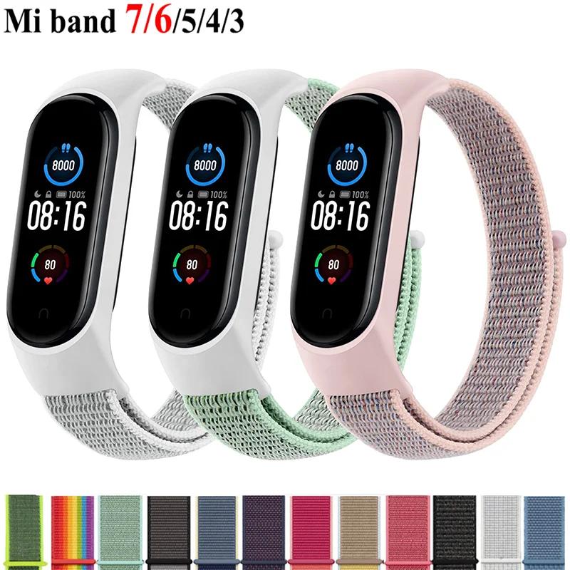 

Браслет для Mi Band 7 6 Ремешок Нейлоновый Спортивный Ремешок для Часов Pulsera Correa Mi Band 4 Браслет для Xiaomi Mi Band 5 4 3 Браслет Mi band 3 4 5 6 7