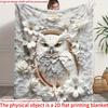 1pc Winter Forest Gray Wolf Print Flannel Blanket Warm Cozy Soft Throw Blanket for Home Couch Bed