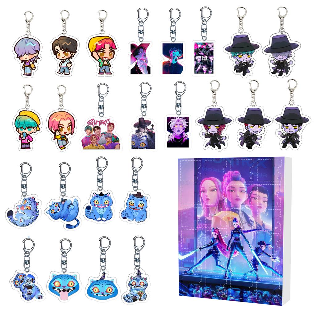 2D Fashion Girls Group Keychains 24 Pieces Gift