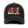 Christmas Dachshund Dogs Print Baseball Cap Adjustable Cotton Casual Snapback Hat for Adults