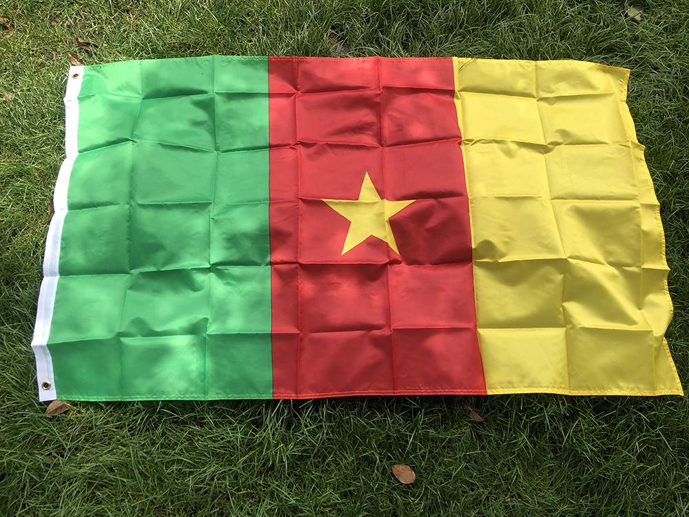 SKY FLAG spedizione gratuita Bandiera del Camerun Stendardo 90x150cm poliestere Appeso Bandiere Nazionali del Camerun Stendardo del Camerun Decorazione per la casa