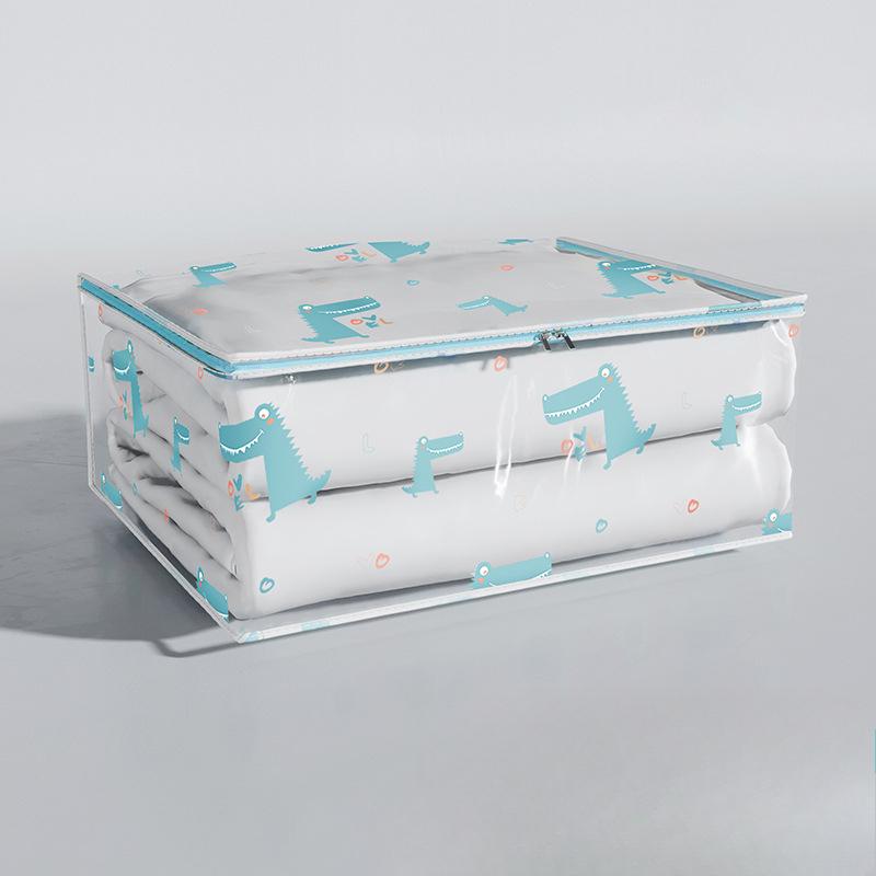 Large Capacity Household Clothes Organizer Dustproof Waterproof Transparent Quilt Bag New Printed Three-Dimensional Storage Bag