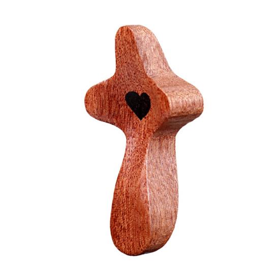 Wooden Prayer Cross Comforting Pocket Gadget Anxiety Relief Religious Gadget for Clutching
