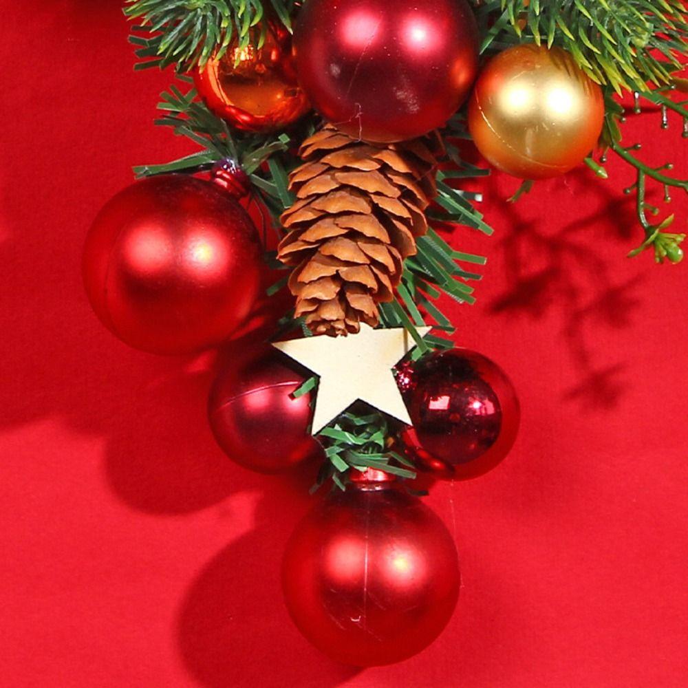 Plastic Christmas Wreath Bowknot Christmas Upside Down Tree Pendant Shining   Front Door