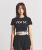 NEALIZE Logo Cropped Short Sleeve T-Shirt Black