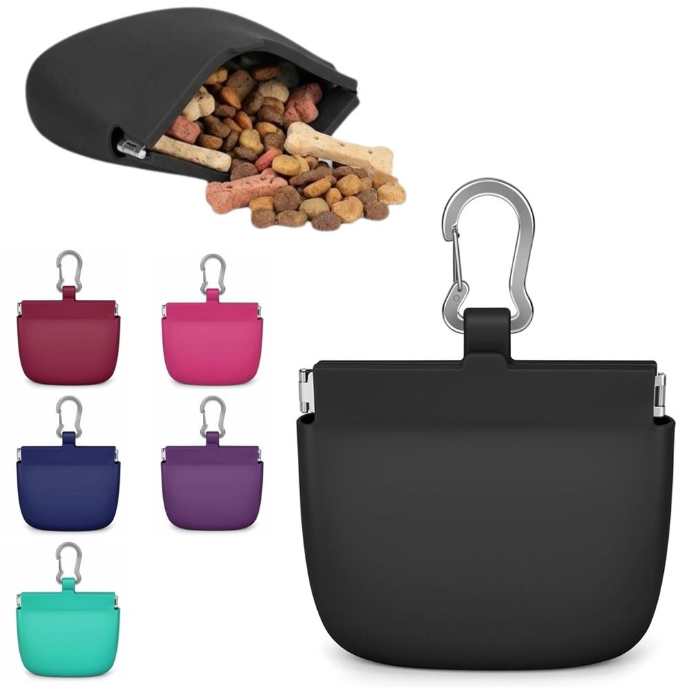 with Pull Tab Dog Treat Pouch Silicone Dog Treat Bags New Dog Training Treat Pouch for Pet Walking
