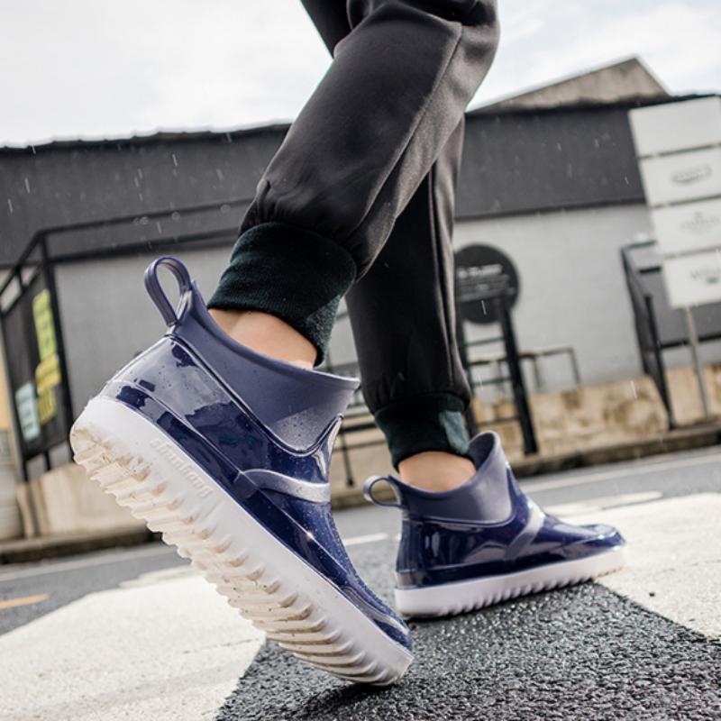 Kalosze Męskie Modne Buty do Wody Cztery Pory Roku Kalosze Outdoorowe Krótkie Cholewki Buty Robocze Wodoodporne Antypoślizgowe Niskie Gumowe Buty
