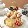 3-Tier Gold Cake Stand - Elegant Metal Dessert Display Rack with Stable Base for Wedding Birthday Party Home Use