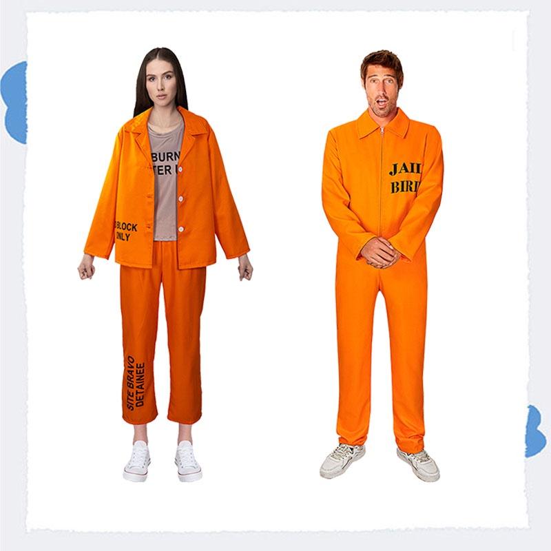 Halloween Erwachsener Unisex Orangefarbener Gefangener Cosplay Party Kostüm Anzug Marke Mantian