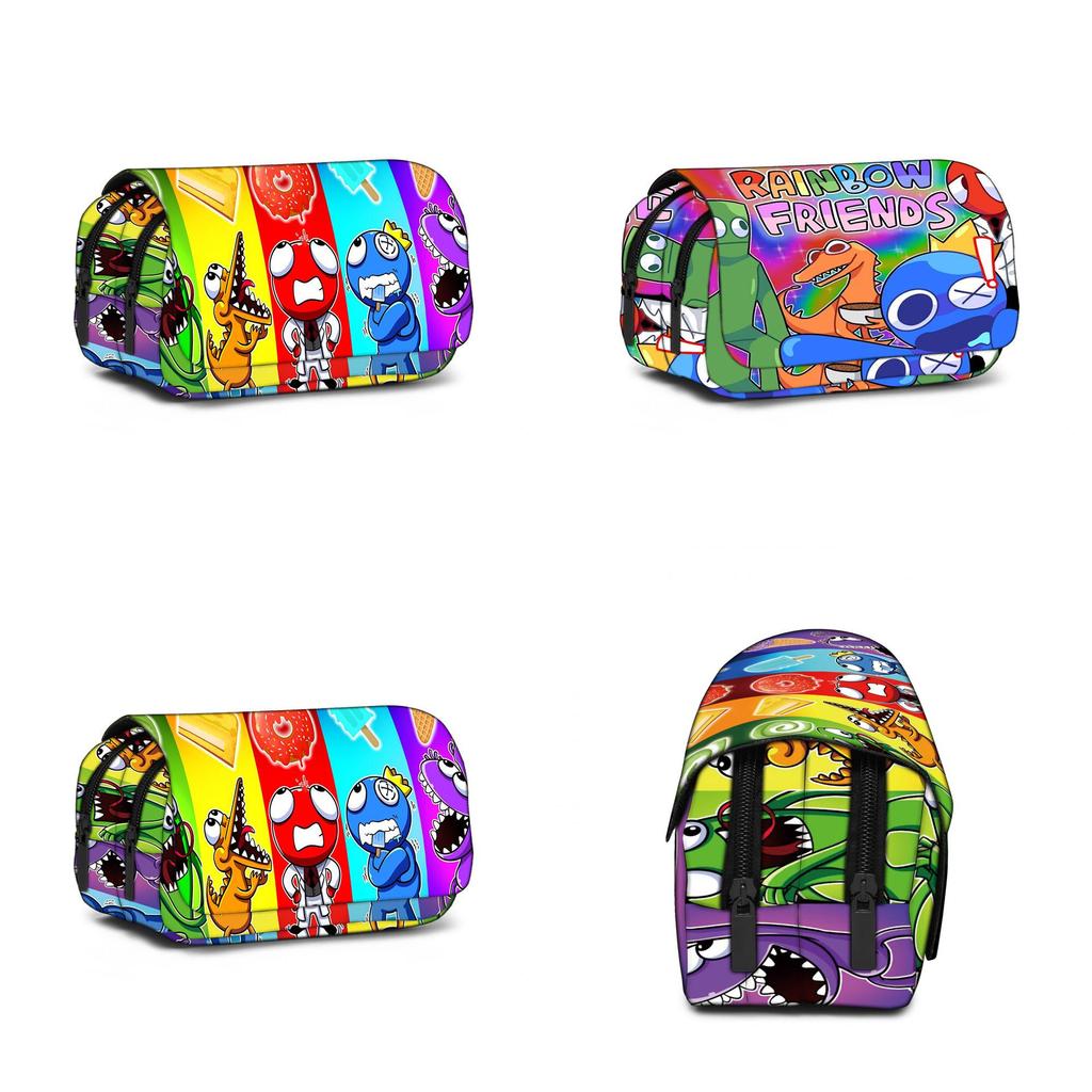 Rainbow Friends Pencil Case With Polyester Material For Middle School Students And Cartoon Design