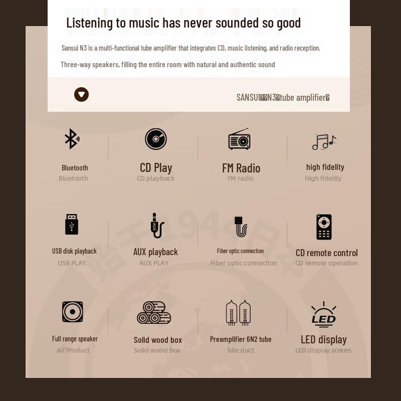 SANSUI N3 Hi-Fi Bluetooth Speaker