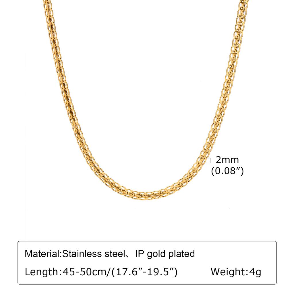 Stainless Steel Strap Chain Handmade Chain Necklace for Women,Gold Color Flat Snake Chain Mesh Necklaces,Classic Jewelry Gifts