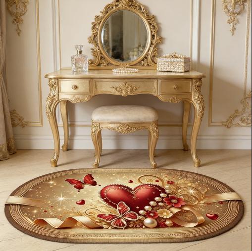 

Alfombra roja de estilo romántico para decoración de dormitorio,alfombras para el Día de San Valentín para sala de estar 40x60CM