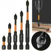 5PCS Magnetic Cross Screwdriver Head 25/50/65/70/90/150mm Anti-Rust Bits 1/4 Inch Hexagon Bit For Electric Screwdriver