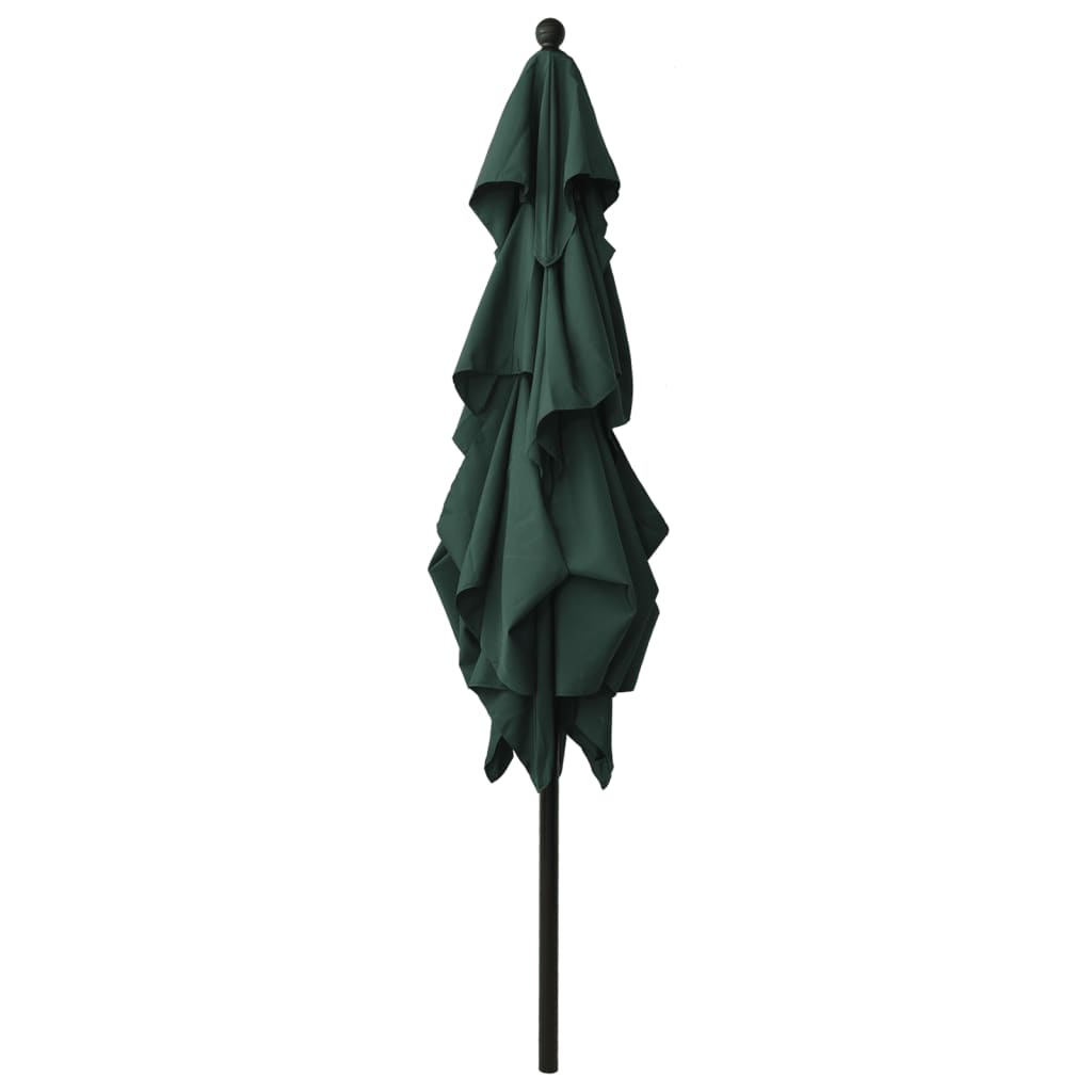 2.5x2.5 m Green Triple Layer Sun Umbrella with Aluminum Pole