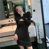 Early spring elegant hot girl sexy long-sleeve dress Korean design tight slimming inner layer, bodycon pencil skirt