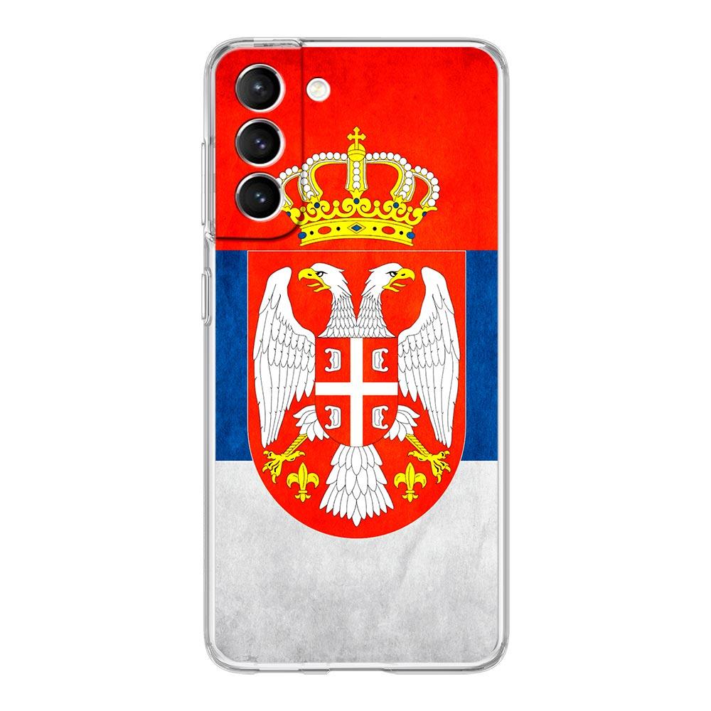 Serbien Flagge Transparente Handyhülle Für Samsung Galaxy S23 S22 5G S20 Ultra S21 FE 5G S10E S9 S8 S10 Plus Weiche Stoßfeste Rückseite