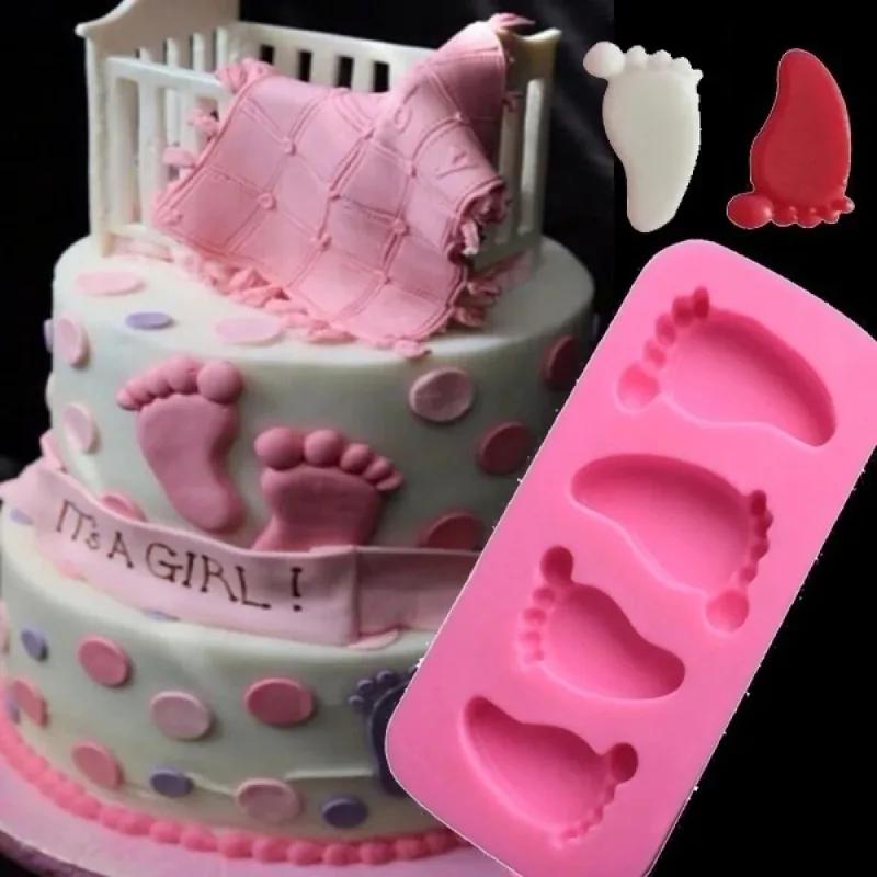 1PC Cake Mold Baby Foot Silicone Mold Chocolate Fondant Cake Decorating Baking Tool Bakeware Pudding baking Paste Mold