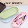 Nordic Oval Nail Art Tool Tray - Stainless Steel Sterilization & Storage Plate