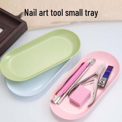 Nordic Oval Nail Art Tool Tray - Stainless Steel Sterilization & Storage Plate