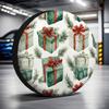 Christmas Gift Boxes Tire Cover Durable Polyester Spare Wheel Protector For Parking Holiday