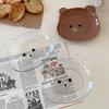 Cute Bear Shaped Bone Spitting Dish Cartoon Plastic Snack Tray Set Kitchen Desktop Anti Fall Plate Residue Fruit Plate Tableware