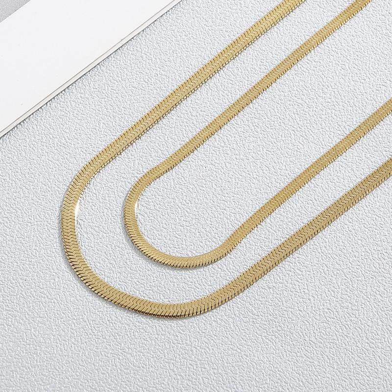 Trendy Minimalist Stainless Steel Snake Chain Necklace & Bracelet Set