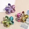 Hawaiian Gradient Laser Hair Clips Flower Hair Claw Large Fashion Head Wear Hairpin Women Girls Crab Barrette Hair Accessories