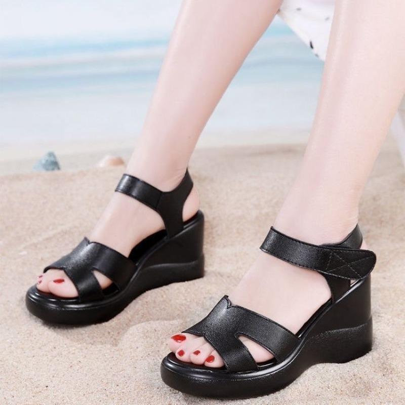 New wedge heel sandals waterproof table heightened thick sole high heel women's fish mouth shoes
