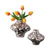 Silver Ceramic Vase Irregular Stone Grains Geometric Slices Flower Vase Flower Arrangement Accessories Home Decoration