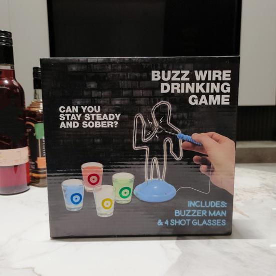 Hrací sada Buzz Wire na 4 rány s brýlemi Legrační dospělí Rodinná rozlučka se svobodou v baru