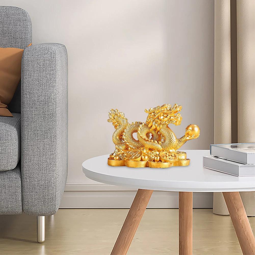 2025 Feng Shui Dragon Statue Attract Wealth New Year Dragon Sculpture Good Luck Auspicious Dragon Desktop Ornament Figurines